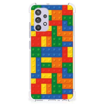 Samsung Galaxy A32 4G | A32 5G Enterprise Editie Doorzichtige Silicone Hoesje Blokken Samsung Galaxy A32 4G | A32 5G Enterprise Editie Doorzichtige Silicone Hoesje Blokken