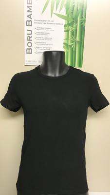Boru Bamboo heren T-shirt korte mouw - Bamboe ondershirt mannen - Ronde hals - L - Zwart - L - L - L - L - L - L - L - L - L - L - L -