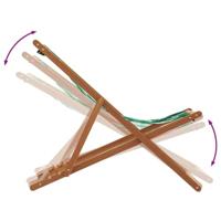 Strandstoel inklapbaar bladpatroon eucalyptushout en stof - thumbnail