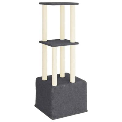Kattenmeubel met sisal krabpalen 133,5 cm donkergrijs - thumbnail