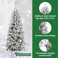 VidaXL Kunstkerstboom wit 150 cm pvc en plastic en staal en pe - thumbnail
