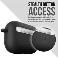 KeyBudz AirPods Pro Case met sleutelhanger Hybrid Shell serie compatibel met AirPod Pro Case Cover (zwart) - thumbnail