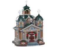 Lemax holy spirit cathedral verlichte kerk Caddington Village 2020 - thumbnail