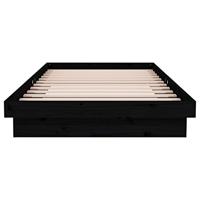 Bedframe massief hout zwart 100x200 cm - thumbnail