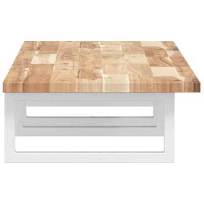 Badkamer wandschap staal en massief acaciahout