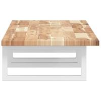 Badkamer wandschap staal en massief acaciahout - thumbnail