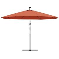 VidaXL Zweefparasol met led-verlichting 350 cm terracottakleurig - thumbnail