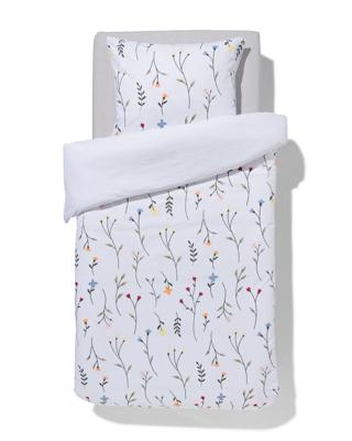 HEMA Dekbedovertrek 140x200/220cm zacht katoen veldbloemen wit (wit)