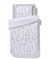HEMA Dekbedovertrek 140x200/220cm zacht katoen veldbloemen wit (wit) - thumbnail