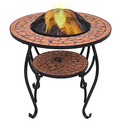 VidaXL Vuurtafel mozaïek 68 cm keramiek terracottakleurig