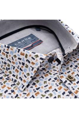 Ledȗb Modern Fit Overhemd wit, Motief Ledȗb Modern Fit Overhemd wit, Motief