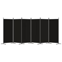 Kamerscherm met 6 panelen 520x180 cm stof zwart - thumbnail
