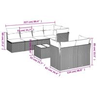 8-delige Loungeset met kussens poly rattan beige - thumbnail