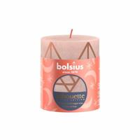 Bolsius Rustieke Stompkaars 8x6,8 cm Misty Pink Met Print - thumbnail