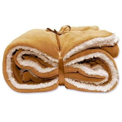 Lars coral fleece/suede plaid latte 150x200 cm Unique Living - Unique living