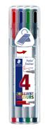 Staedtler fineliner Triplus geassorteerde kleuren, opstelbare box met 4 stuks - thumbnail