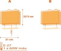 Dalber wandlamp Dinos glow in the dark 31 cm E27 60W wit - thumbnail