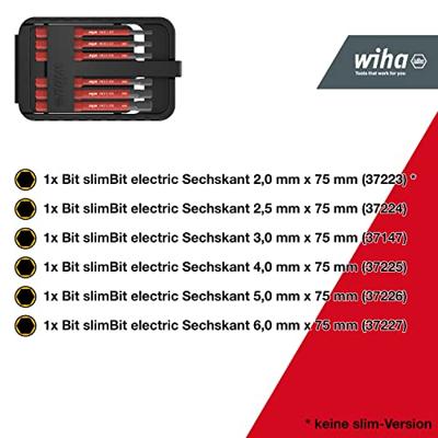 Wiha 43156 | Bitset slimBit electric | 6-delig - 43156 - thumbnail