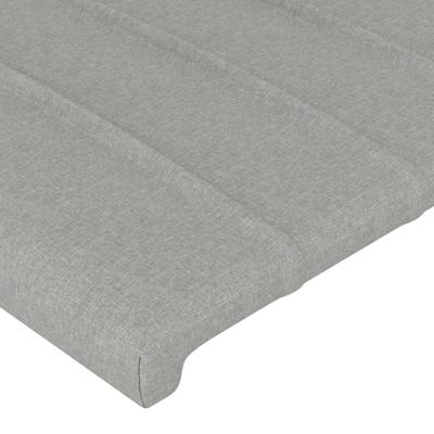 Hoofdbord met randen 83x16x118/128 cm stof lichtgrijs