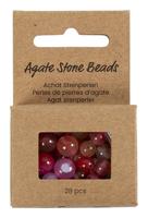 Creativ Company Kralen van agaat, d 6+8+10 mm, gatgrootte 0,9-1 mm, ca. 28 stuk, beige, roze, 28 stuk/ 1 doos - thumbnail