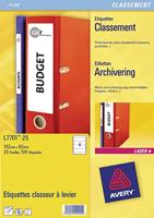 Avery Zweckform L7701-25 ordnerrugetiketten ft 19,2 x 6,2 cm (b x h), 100 etiketten, wit - thumbnail