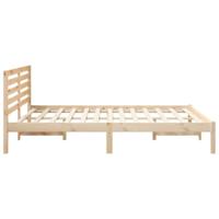Bedframe met hoofdeinde Bruin 140 x 200 cm Massief grenenhout - thumbnail