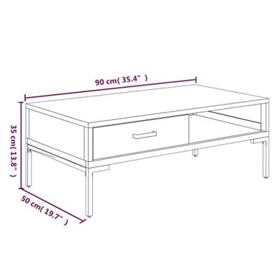 Salontafel 90x50x35 cm massief grenenhout