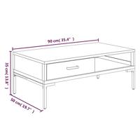 Salontafel 90x50x35 cm massief grenenhout - thumbnail