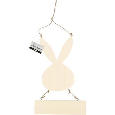 Creativ Company Konijn met bord, h: 29,5 cm, b: 19,2 cm, 1 stuk - thumbnail