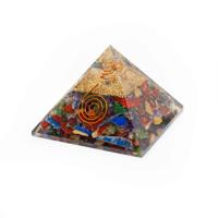 Orgonite Piramide Chakra met Bergkristal Punt (70 mm) - thumbnail