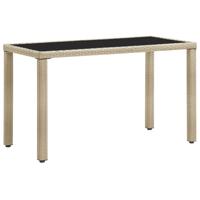 VidaXL Tuintafel 123x60x74 cm poly rattan beige - thumbnail