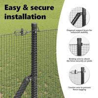 VidaXL Afrasteringspaal grijs 10 x 1 m (12 x 12 mm gaas) staal - thumbnail