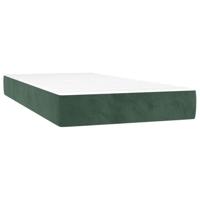 Boxspring met matras fluweel donkergroen 90x190 cm - thumbnail