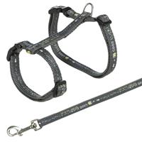 TRIXIE 41893 Kattenset harnas en lood voor grote katten nylon patroon 34-57 cm/13 mm, Rood - thumbnail