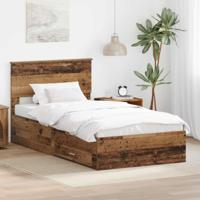 Bedframe met hoofdeinde Oudhout 100 x 200 cm Bewerkt hout - thumbnail