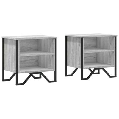 Nachtkastjes 2 st 40x30x40 cm bewerkt hout grijs sonoma eiken Nachtkastjes 2 st 40x30x40 cm bewerkt hout grijs sonoma eiken