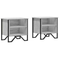 Nachtkastjes 2 st 40x30x40 cm bewerkt hout grijs sonoma eiken - thumbnail