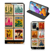 Samsung Galaxy A21s Book Cover Postzegels - thumbnail