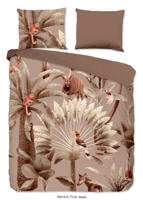 Good Morning Dekbedovertrek "bladeren en dieren" - Taupe - (200x200/220 cm) - Katoen - thumbnail