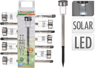 Pro Garden solarlamp 360mm rvs set van 7stuks