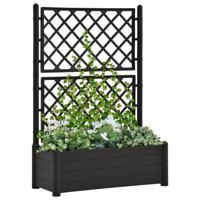 Plantenbak met latwerk 100x43x142 cm PP antraciet - thumbnail