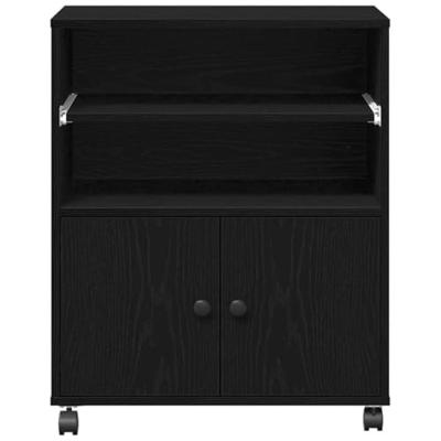 VidaXL Printerstand zwart eiken 60 x 48 x 74 cm bewerkt hout