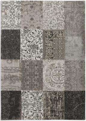 Louis de Poortere - 8101 Vintage Patchwork Black & White - 280x360 cm Vloerkleed