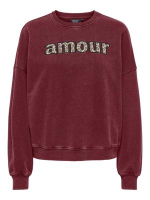 Only Onllinda Life L/s O-neck Print Cs Swt Sweater Cabernet Amour (leo)