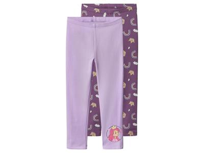 lupilu Set van 2 kinder thermoleggings (Lila/print, 98/104)