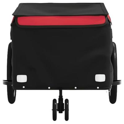 VidaXL Fietstrailer 30 kg ijzer zwart en rood