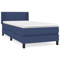 Boxspring met matras stof blauw 80x200 cm - thumbnail