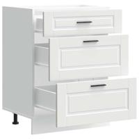 Keuken onderkast Porto bewerkt hout wit - thumbnail