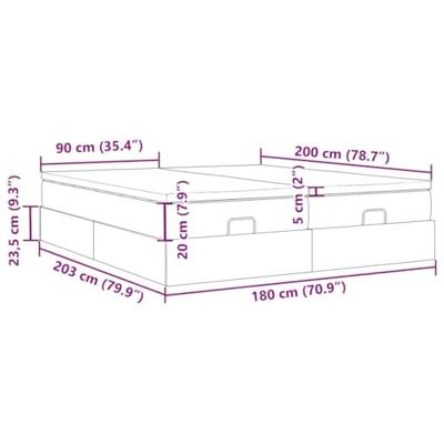 Ottoman bed met matrassen 180x200cm stof zwart