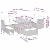 Tuinbankenset 9 pcs Grijs poly rattan - thumbnail